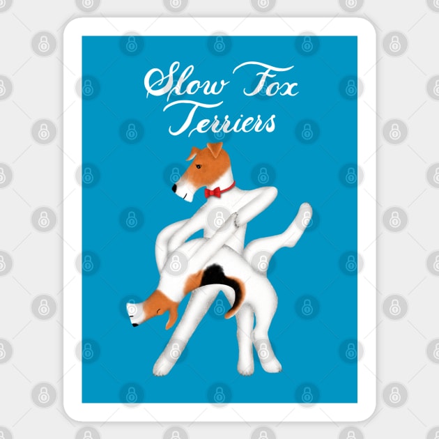 Slow Fox Terriers Sticker by illucalliart